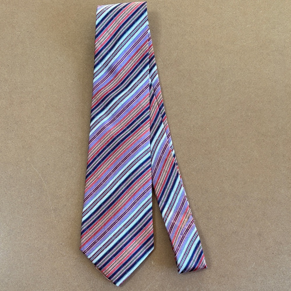 Missoni 100% Silk Tie Italy Diagonal Stripe Multicolor Designer Luxury Menswear